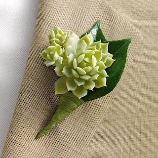 occhiello verde acido per uomo con succulenta