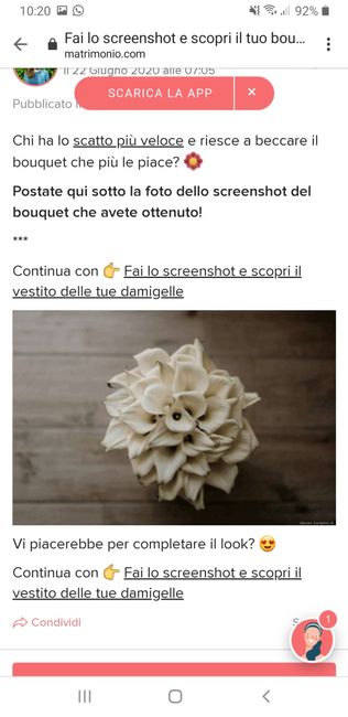 Fai lo screenshot e scopri il tuo bouquet - 1