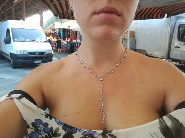 Collana tennis e scollo cuore 1