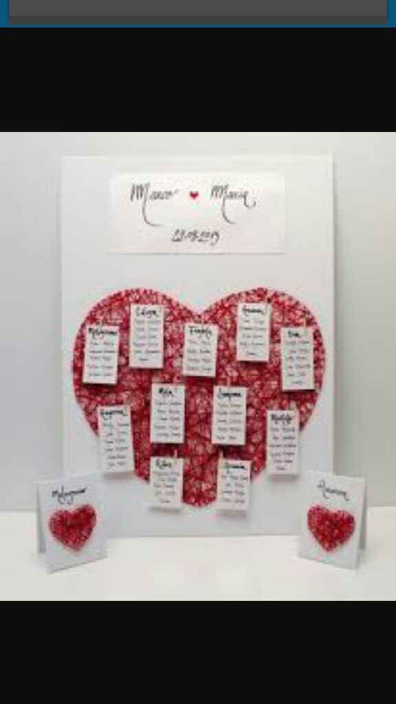 Tableau mariage con tema bianco rosso - 2