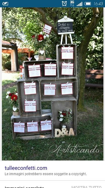 Tableau mariage con tema bianco rosso - 6