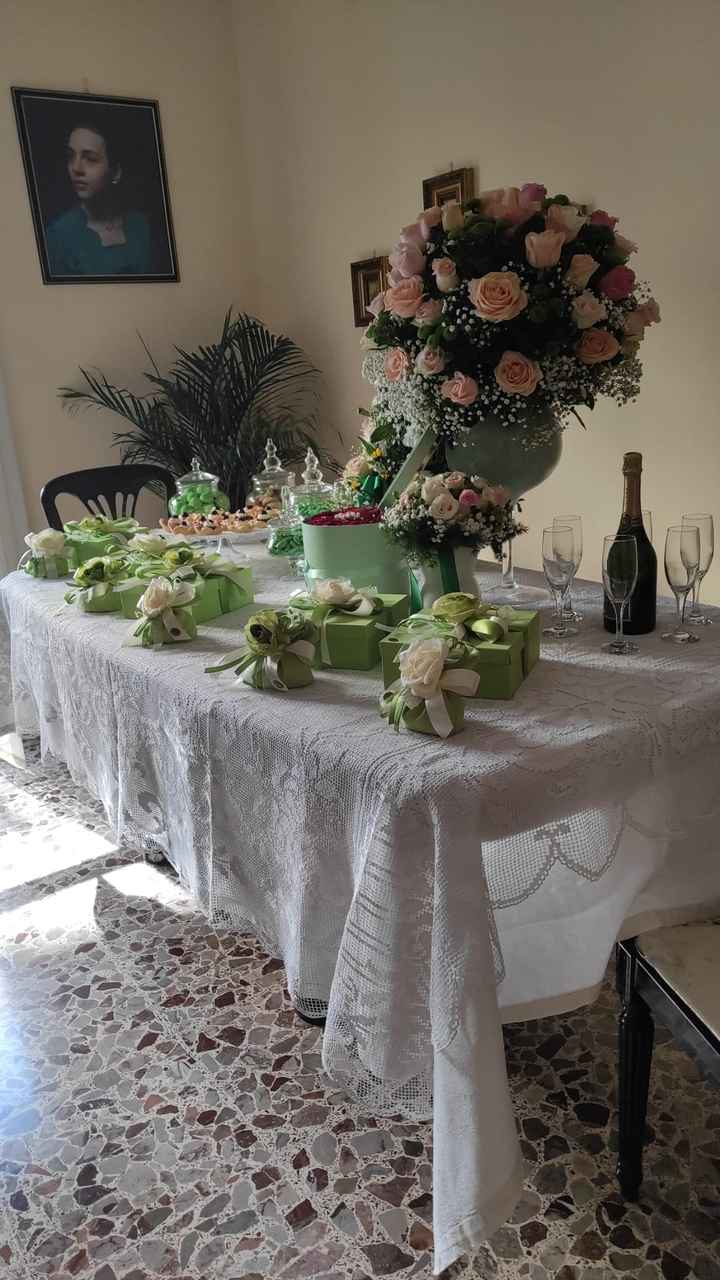 Il tavolo di casa addobbato dalla mia mamma