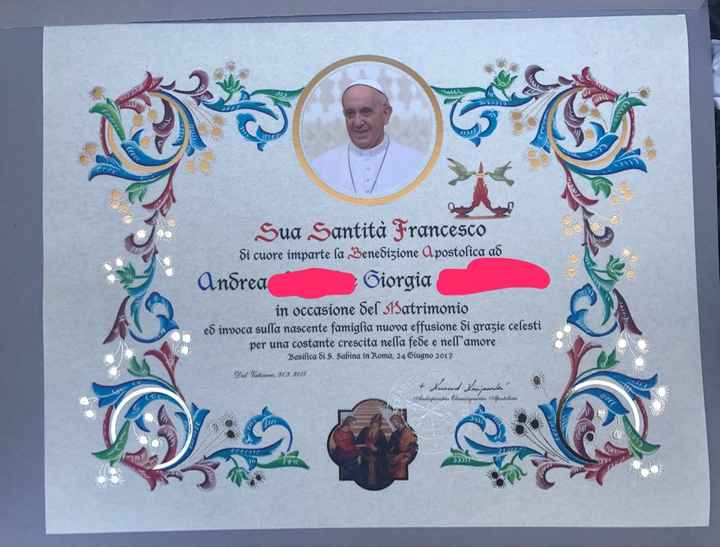 Finalmente è arrivata la benedizione di papa francesco!! - 1