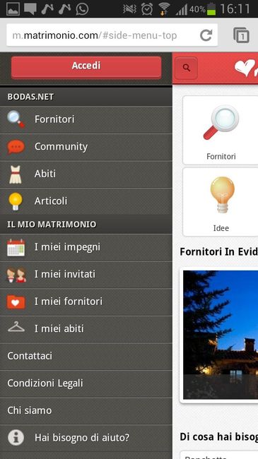 Matrimonio.com versione mobile