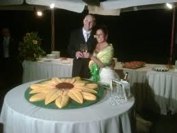 Torta nuziale giallo verde