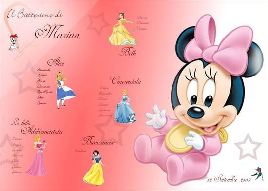 Tableau nozze disney