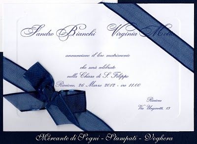 Partecipazioni nozze blu