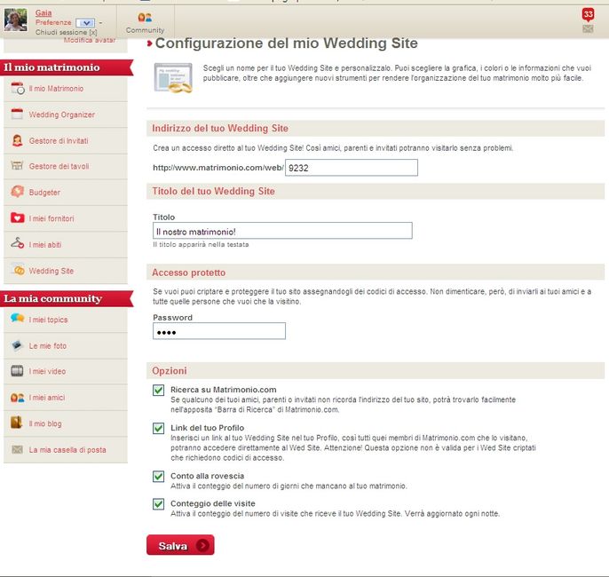 Link al wedding site