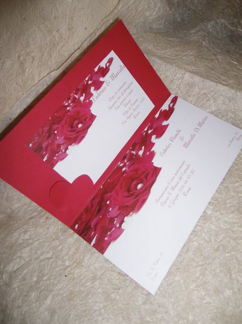 Partecipazioni nozze rose rosse