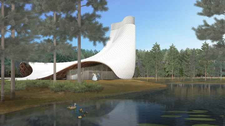 Chiesa a forma di vestito nuziale