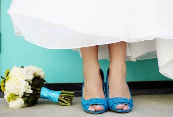 Sposa scarpe blu