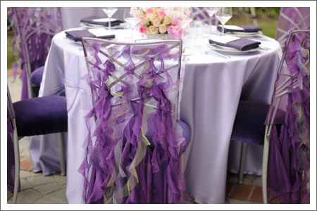 Decorazioni sedie per matrimonio in rosa-viola