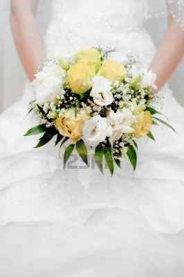 BOUQUET SPOSA bianco giallo