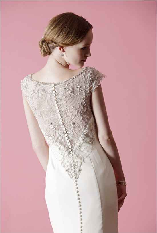 Dettaglio abito da sposa retro