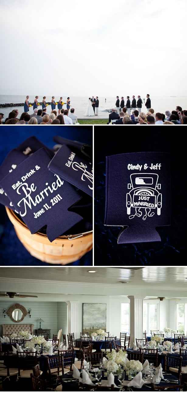 Matrimonio in spiaggia bianco, giallo e blu