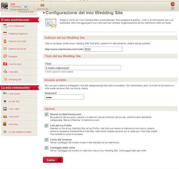 Link al wedding site