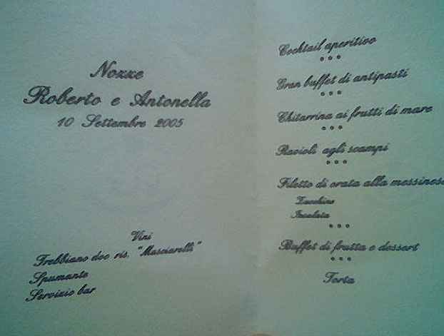 Menu nozze bozza