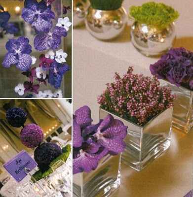 Centrotavola matrimonio viola