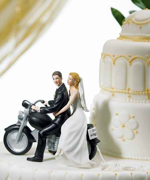 Caketopper matrimonio moto