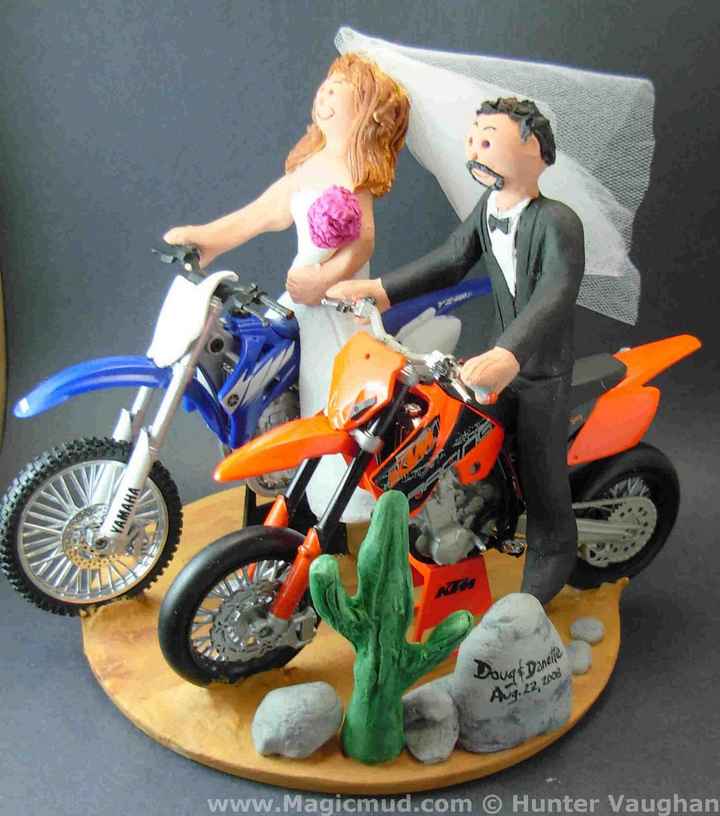 Caketopper sposi in moto