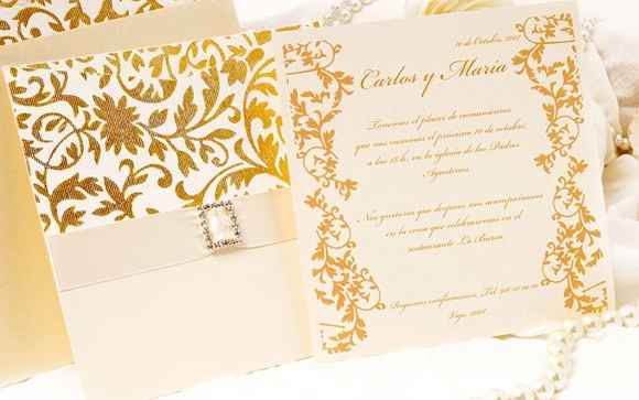 Partecipazioni di nozze color oro