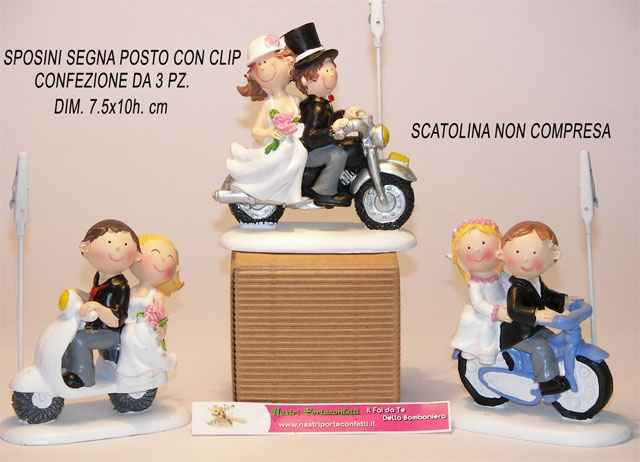 Segnaposto sposi motociclisti