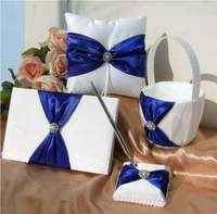 Cuscino portafedi matrimonio blu bianco
