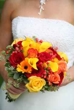 Bouquet sposa bianco  giallo