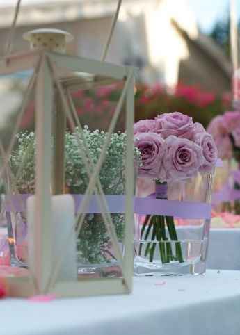 Allestimento tavoli matrimonio glicine