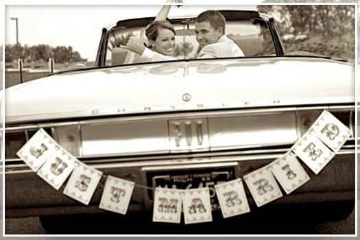 Just married decorazioni matrimonio macchina