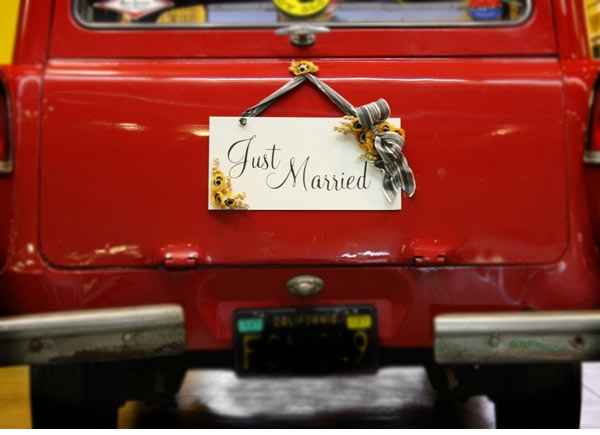Just married decorazioni matrimonio macchina