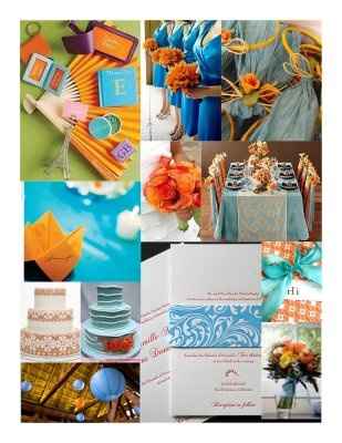 Idee matrimonio arancione azzurro