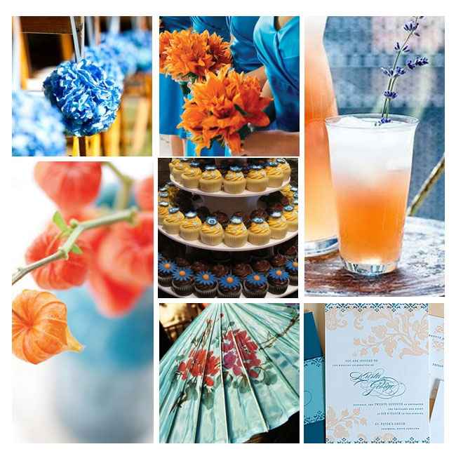 Idee matrimonio arancione azzurro