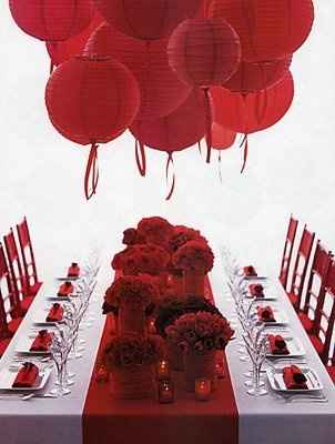 Tavoli matrimonio bianco rosso
