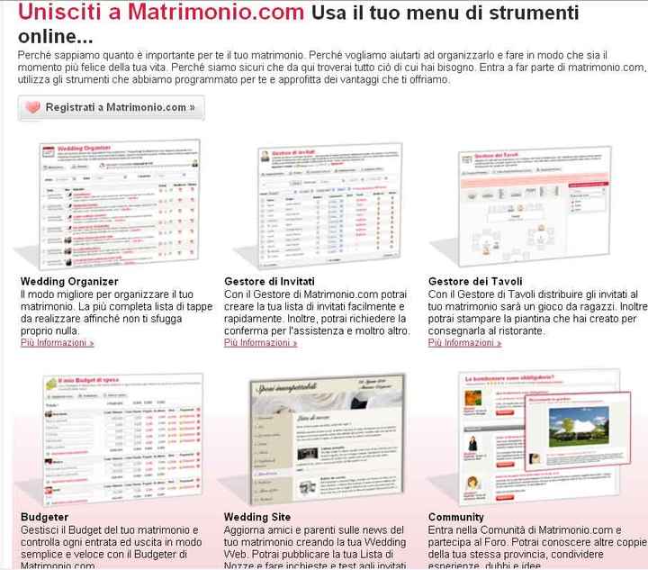 Strumenti online Matrimonio.com