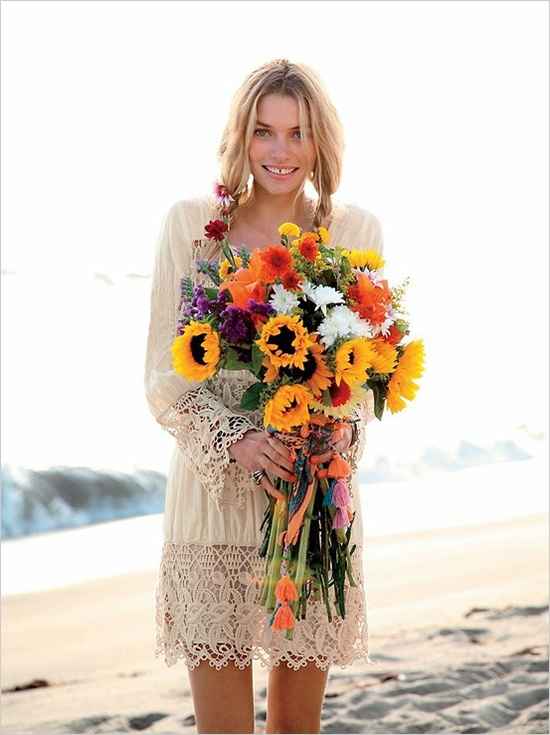 Bouquet matrimonio hippy