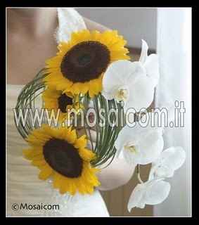 Bouquet sposa con girasoli