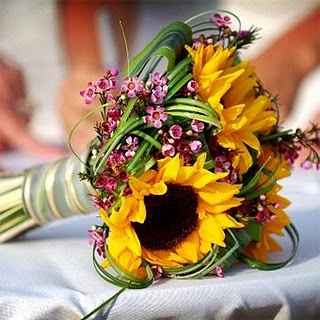 Bouquet da sposa con girasoli