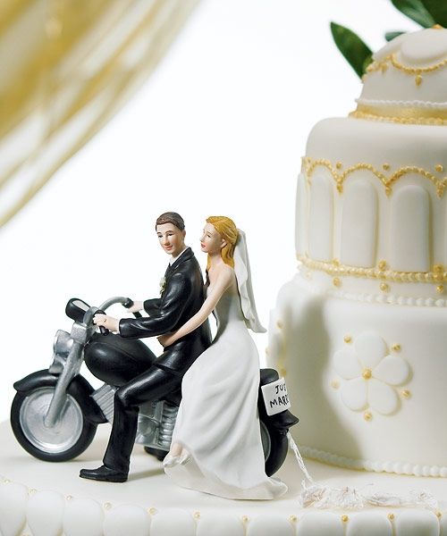Caketopper matrimonio moto