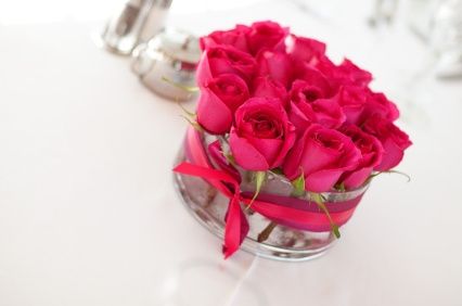 Centrotavola rosa matrimonio
