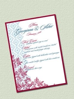 Menu matrimonio fucsia