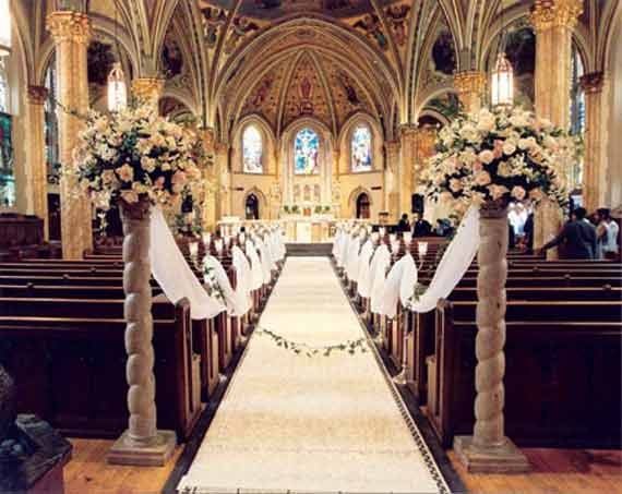 Allestimenti chiesa matrimonio bianco verde