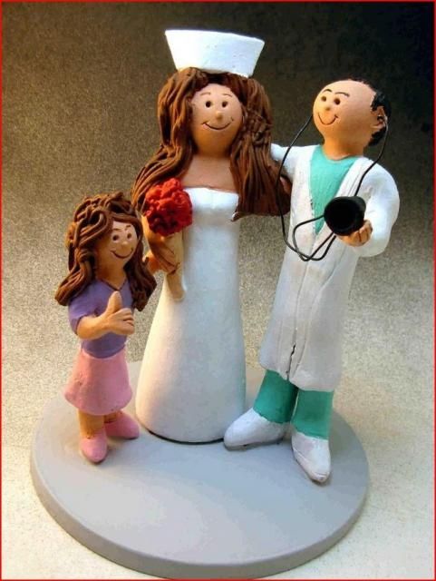 Cake topper matrimonio medicina