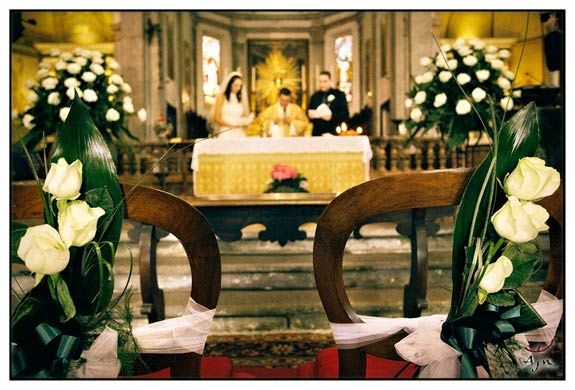 Allestimento matrimonio verde avorio