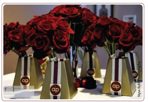 Centrotavola matrimonio oro rosso