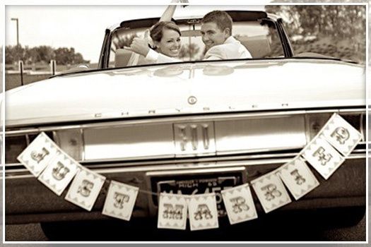 Just married decorazioni matrimonio macchina