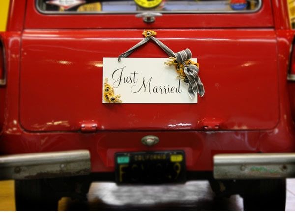 Just married decorazioni matrimonio macchina