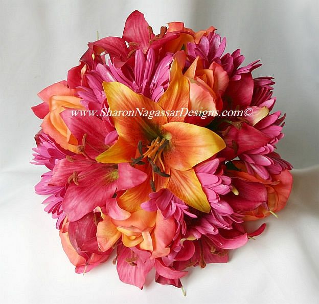 Bouquet sposa rosa arancione
