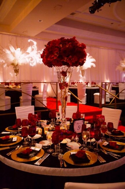 Allestimenti matrimonio rosso scuro