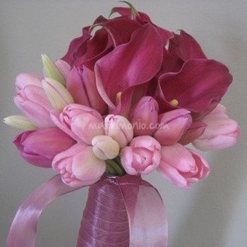 Bouquet sposa tulipani e calle